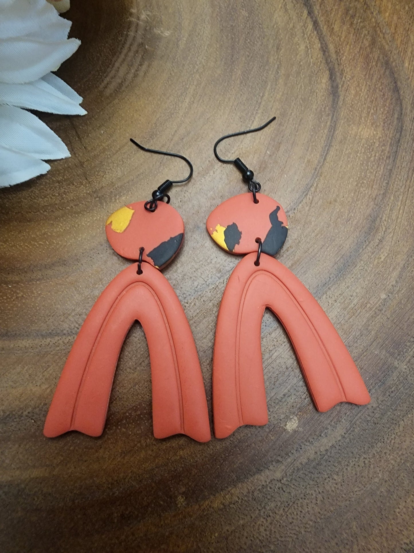 Fall Polymer Clay Large Dangle Earrings