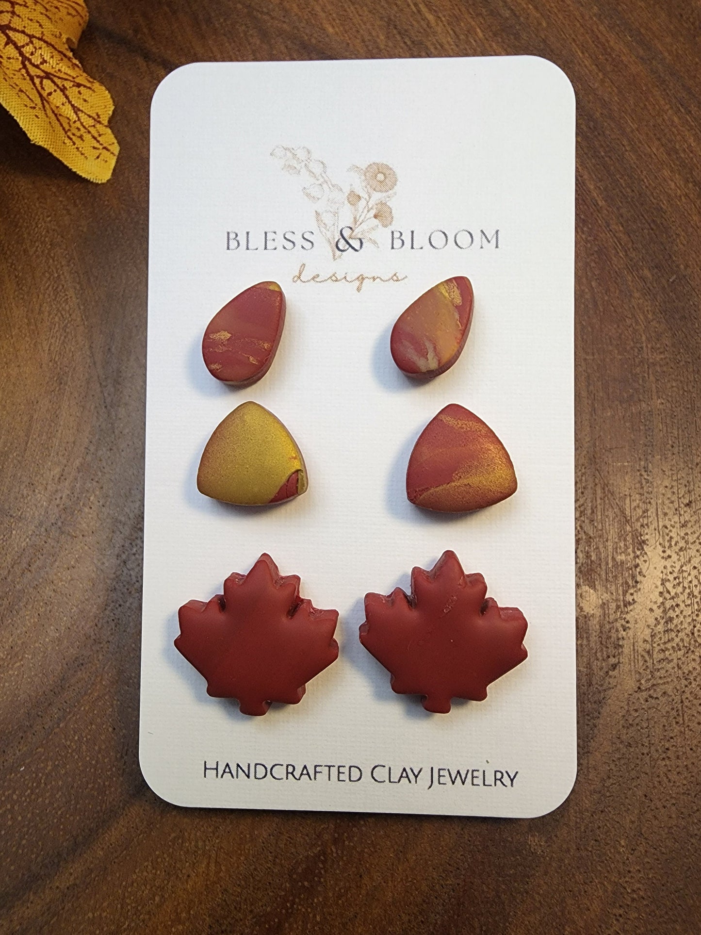 Fall Polymer Clay Stud Earrings